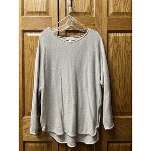 MICHAEL KORS Women's Knit Thin Sweater Gray Silver Long Sleeve Size XL